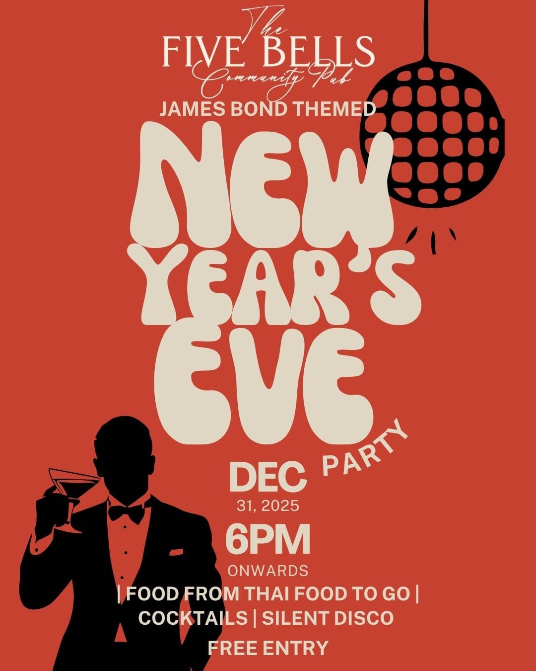 New Year’s Eve Party – James Bond Themed with Silent Disco!
