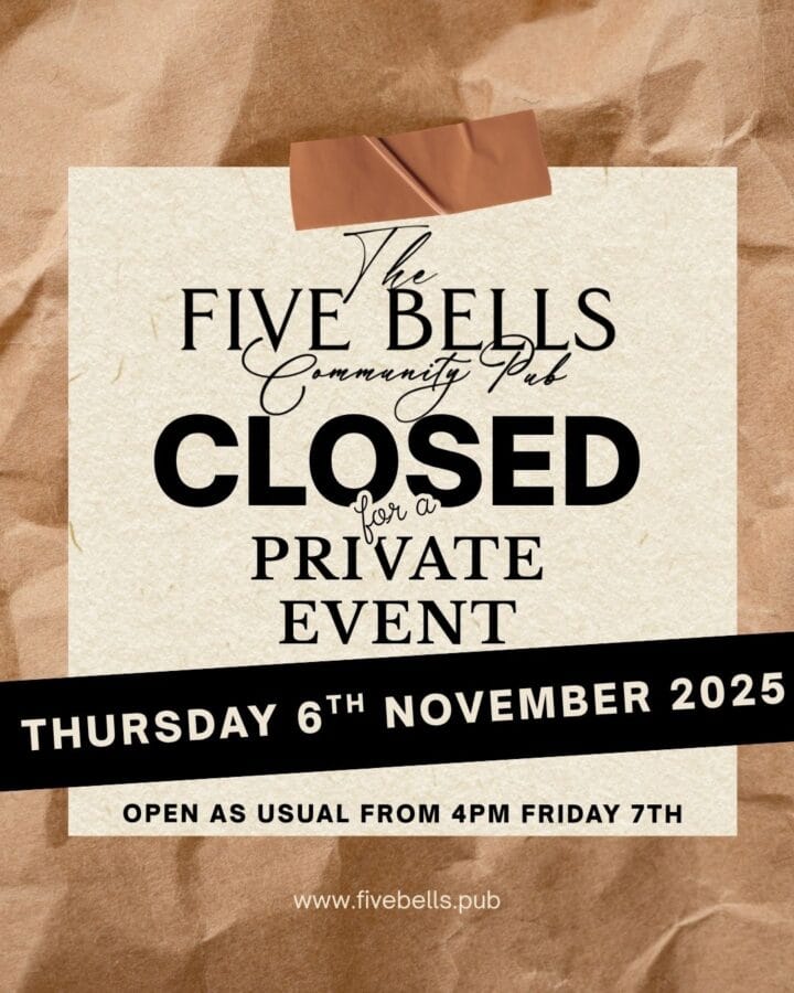 Brown beige modern bold scrapbook closed notice paper restaurant party instagram post (1)