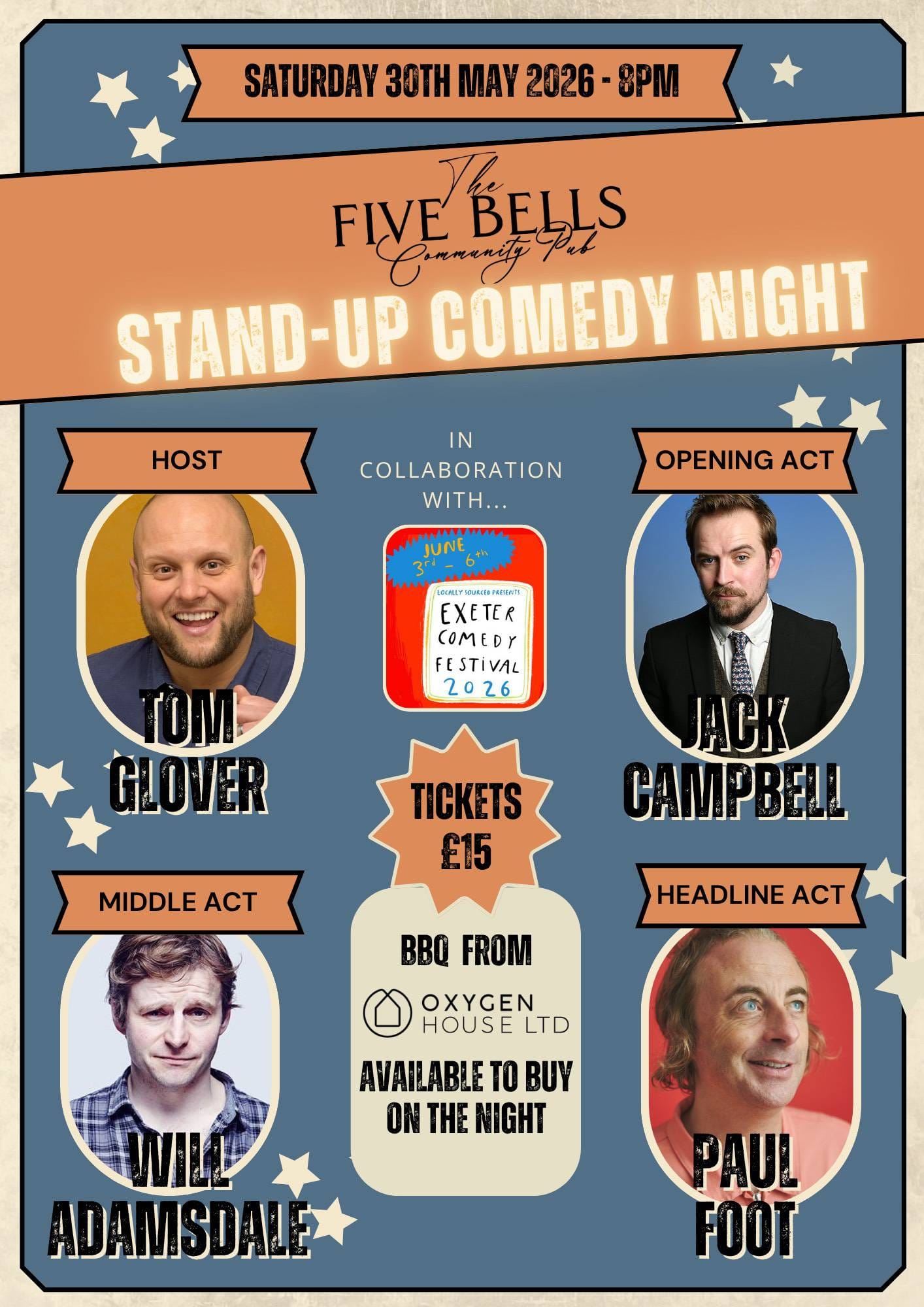 Comedy Night – 30th May SOLD OUT!